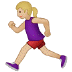 🏃🏼‍♀️ woman running: medium-light skin tone display on Samsung